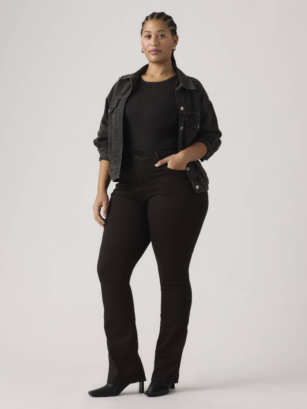 Levi’s 725 High Rise Bootcut Jeans, Black, Size 33